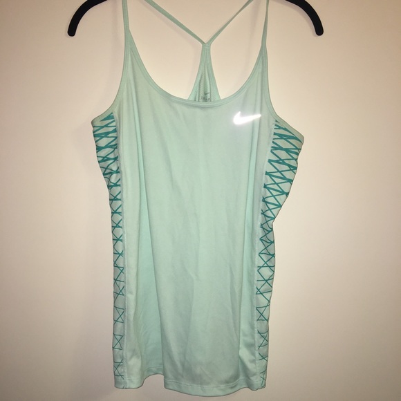 Nike Tops - Nike Medium Turquoise Dri Fit Racerback Tank Top
